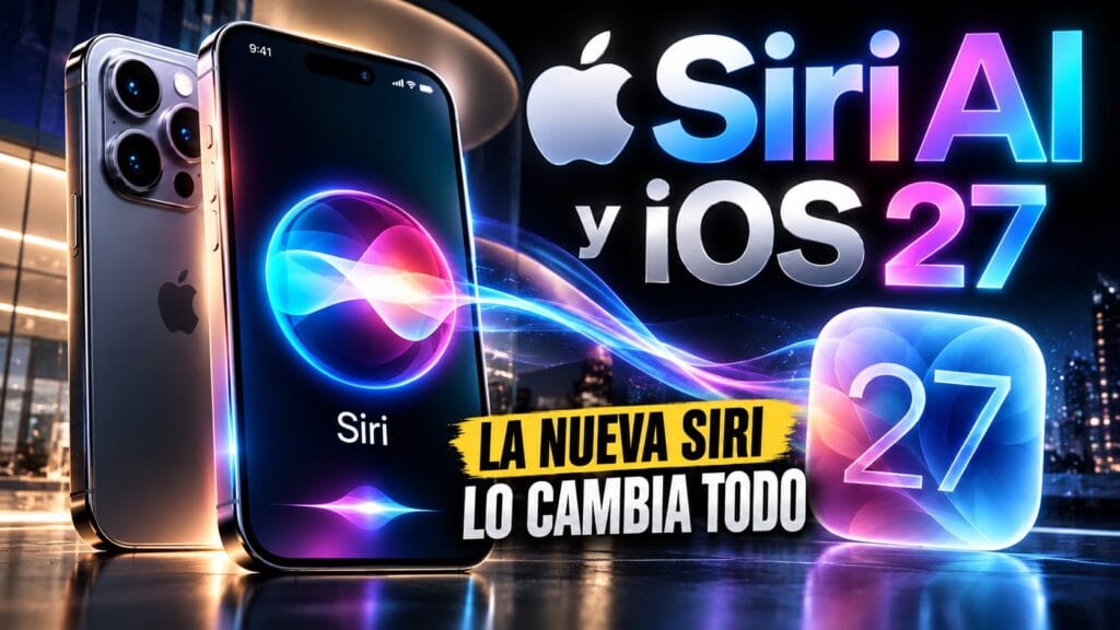 Siri AI y iOS 27 en un iPhone
