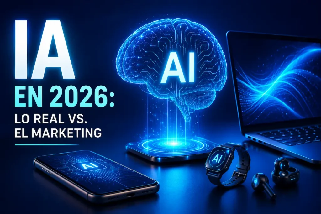 Inteligencia artificial en dispositivos: móvil, portátil y auriculares con IA en 2026